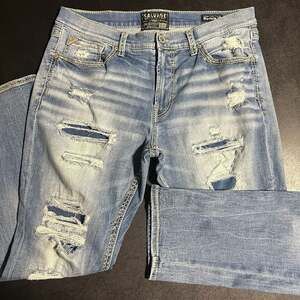 Salvage Supply Company Mayhem Straight Regular Fit Distressed Jeans